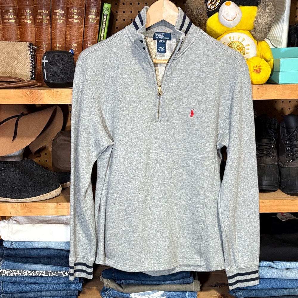 Polo by Ralph Lauren Light Gray Zip-Up Sweater
